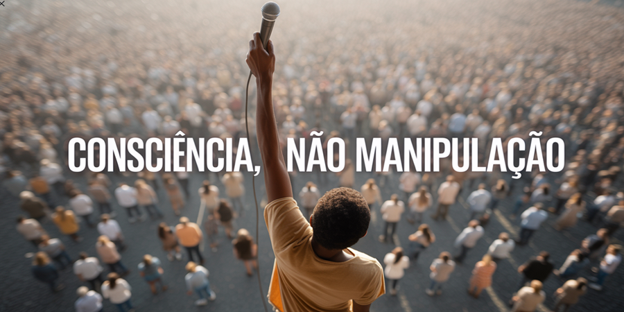 A voz que escolhe informar para libertar, não para dominar./ Ideia